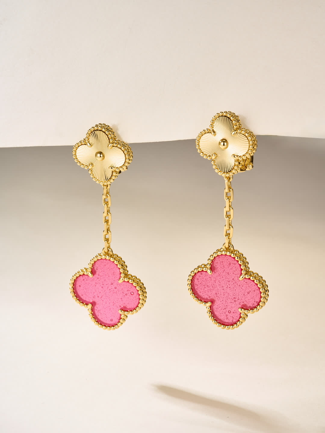 Van Cleef & Arpels Alhambra Pink Gold Earrings